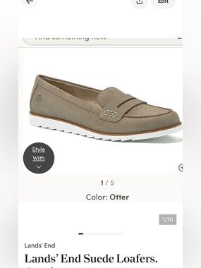 Lands’ End Suede Loafers. Comfort Insole. Rubber sole. Size 9 MSRP $119.99